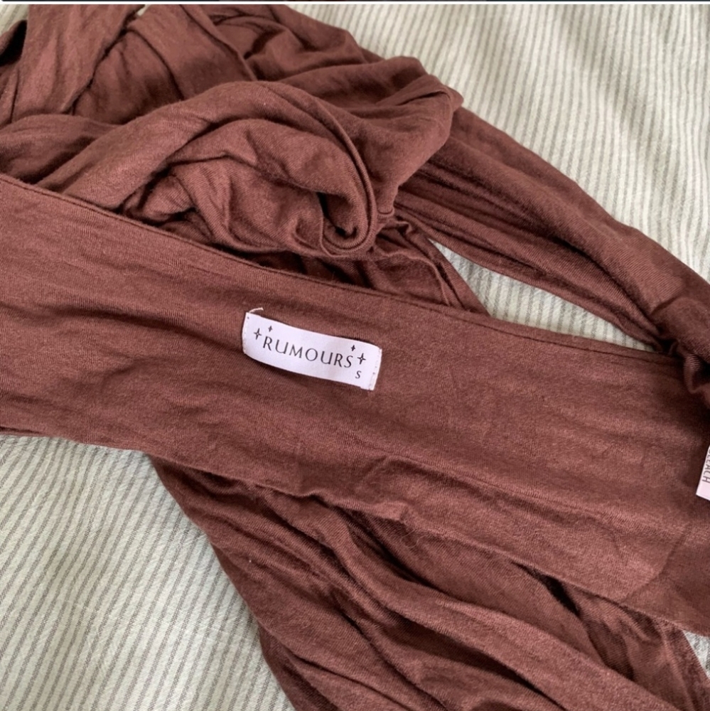 Rumours Brown Wrap Top
